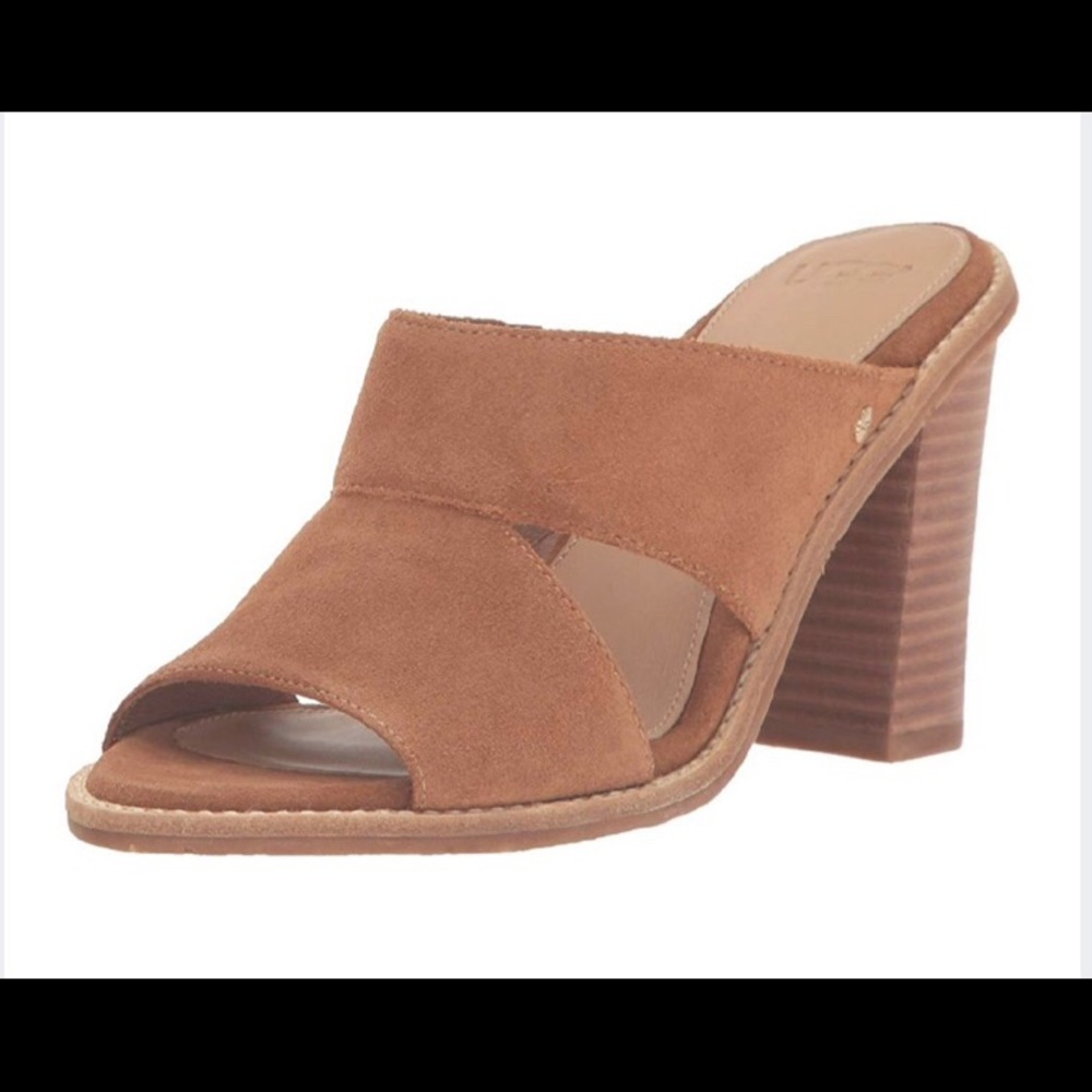 🪷 New Ugg Leather Open Toe Slide Shoes Size 9.5